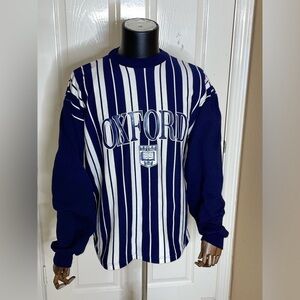 Vintage 90s Oxford University Crewneck Sweatshirt Navy Blue College School Large